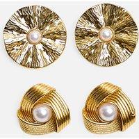 Public Desire Women's Gold & Pearl Earring Two Pack
