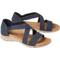Amelie Di Santi Women's Cross-Over Faux Leather Sandals with Flexible Sole, 2.5cm Heel in Navy | Size: 8