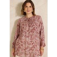 Evans Women's Paisley Long Sleeve Blouse in Pink | Size: 22-24