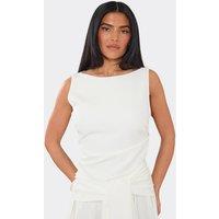 EGO Women's Sleeveless Woven Vest in White | Size: 12