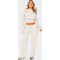 EGO Women's Wide Leg Mid Rise Joggers in Light Grey | Size: 12
