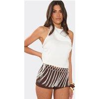 EGO Women's Sleeveless Halter Neck Top in White | Size: 6