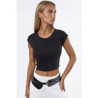 Busem Women's Cropped Modal Cotton Blend Sleeveless Top in Black | Size: Large