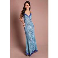 Coast Women's Crochet Maxi Dress With Satin Trim in Cobalt | Size: 18