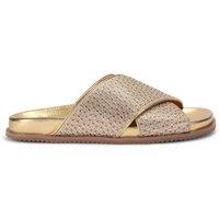 Kurt Geiger London Women's 'Fabric Footbed Sandal' Fabric Sandals in Gold | Size: 7