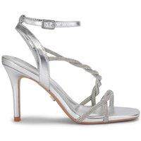 Carvela Women's 'Loopi Sandal' Fabric Heels in Silver | Size: 5