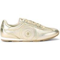 Kurt Geiger London Women's 'Bromley Slimline Sneaker' Leather Trainers in Gold | Size: 5