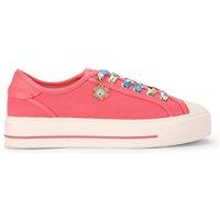 Kurt Geiger London Women's 'Lace Up Sneaker' Fabric Trainers in Pink | Size: 4