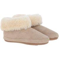 Fenland England Women's Sheepskin Bootie Slippers in Beige | Size: 5-6