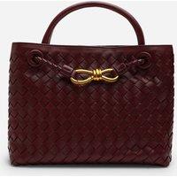 Where's That From Women's 'Luna' Woven Leather Tote Bag With Gold Detail in Maroon