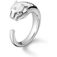 Gold Trip Women's Leopard Open Ring in Silver | Size: 7