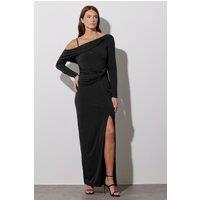 Star by Julien Macdonald Women's Diamante One Shoulder Maxi Dress in Black | Size: 12