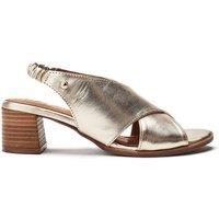 Moda In Pelle Women's 'Prinia' Leather Heeled Sandals in Metallic Gold | Size: 7