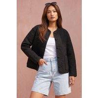 Roman Women's Patterned Pocket Edge Jacket in Black | Size: 12