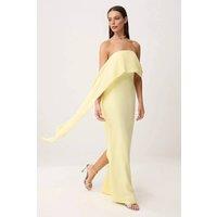 WOVCOR Women's Carmen Neckline Long Evening Gown in Lemon | Size: 14