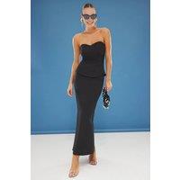 WOVCOR Women's Strapless Woven Elegant Two-Piece Co-ord in Black | Size: 4