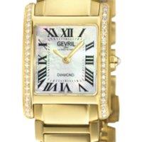 Gevril Women's Regina Swiss Diamond White MOP Dial 316L Stainless Steel IPYG Watch in Gold