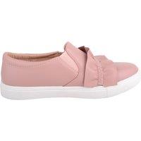 ABSOLUTE FOOTWEAR Girl's Childrens Kids Slip On Twin Gusset Casual Lesiure Trainers Pumps in Pink | Size: Infant 12
