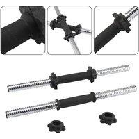 NESTLUNE 18 Inch Chrome Dumbbell Bar with Spinlock Collars in Silver | Size: 0-18 m