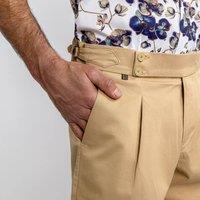 CLAUDIO LUGLI Men's Cotton Fitted Chino Shorts in Beige | Size: 32