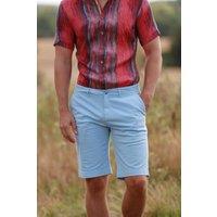 CLAUDIO LUGLI Men's COTTON BLEND CHINO SHORTS in Blue | Size: 36