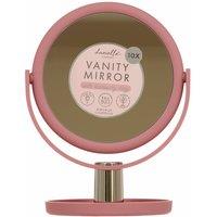 Danielle Creations Soft Touch Pink Standing Vanity Mirror With Accessory Tray