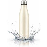 Dyzi 500ml Stainless Steel Water Bottle Leak Proof Cream