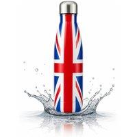 Dyzi 500ml Stainless Steel Water Bottle Leak Proof Union Jack in Black