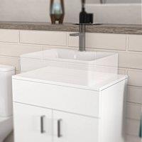 Nes Home 600mm White Moisture Resistant Vanity Cabinet Worktop | Size: W600mm x H600mm
