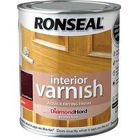 Ronseal Interior Varnish Quick Dry Gloss Deep Mahogany 750Ml