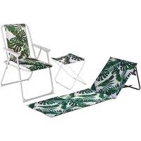 Harbour Housewares 3 Piece Folding Beach Furniture Set - Banana Leaf