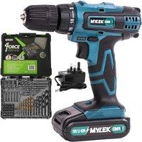 MYLEK Cordless Drill VCB with 50 Piece Accessory Kit in Green