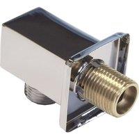 Nes Home Wall Outlet Square Elbow Hose Connector Chrome in Metallic Silver