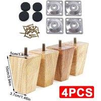 SPETLEK Set of 4 Wooden Legs Square Tapered Feet 10cm in Natural | Size: 10000mm x 520mm