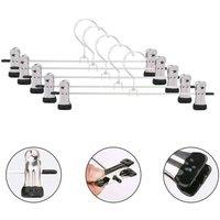 NESTLUNE 20 Strong Metal Clips Hangers Chrome Clothes in Silver | Size: 100 cm x 15 cm