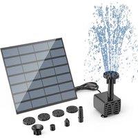 FLAVORA Solar Fountain Pump, Solar Panel Pond Powered Water Feature Pump DIY in Black | Size: 100 cm x 100 cm