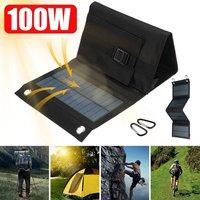 FLAVORA 100W Solar Panel Solar Panel Battery Power Bank in Black | Size: 1000mm 16000mm
