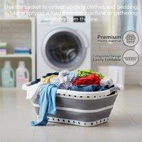 EONLION Foldable Collapsible Laundry Basket 37L Capacity in Grey | Size: 100 cm