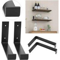 EONLION 4Pcs Rustic Scaffold Board Shelf Brackets in Black | Size: 1000mm x 400mm