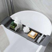 EONLION BATH TUB RACK BATHROOM SHELF STORAGE in Grey
