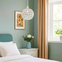 EONLION Crystal Acrylic Light Shade Ball Pendant in Silver