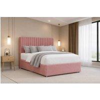 Nexus Mattresses Ltd Amalfi Plush Divan Bed Base No Drawers - 26 Headboard in Pink | Size: Small Single