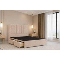 Nexus Mattresses Ltd Kyoto Plush Divan Bed Base 2 Drawers Same Side - 54 Headboard in Stone | Size: Small Single