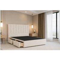 Nexus Mattresses Ltd Kyoto Teddy Divan Bed Base 2 Drawers Foot-End - 54 Headboard in Cream | Size: Super King