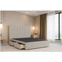 Nexus Mattresses Ltd Kyoto Plush Divan Bed Base 4 Drawers - 54 Headboard in Cream | Size: Super King