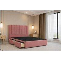 Nexus Mattresses Ltd Kyoto Plush Divan Bed Base 4 Drawers - 54 Headboard in Pink | Size: Small Double