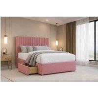 Nexus Mattresses Ltd Amalfi Plush Divan Bed Base 2 Drawers Foot-End - 26 Headboard in Pink | Size: Super King