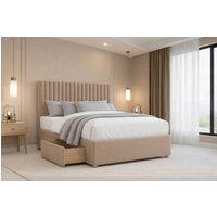 Nexus Mattresses Ltd Amalfi Plush Divan Bed Base 2 Drawers Foot-End - 26 Headboard in Stone | Size: Super King