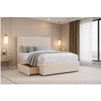 Nexus Mattresses Ltd Amalfi Teddy Divan Bed Base 2 Drawers Foot-End - 26 Headboard in Cream | Size: Double