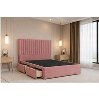 Nexus Mattresses Ltd Amalfi Plush Divan Bed Base 2 Drawers Foot-End - 54 Headboard in Pink | Size: Small Double